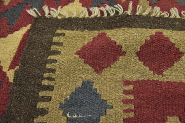 5' x 8' 6 Hand Woven Kilim Maymana Wool Rug