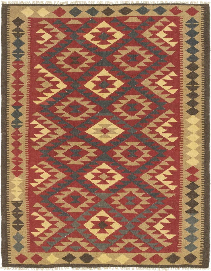 Detail image of 5' x 8' 6 Hand Woven Kilim Maymana Wool Rug