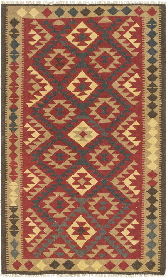 Detail image of 5' x 8' 6 Hand Woven Kilim Maymana Wool Rug