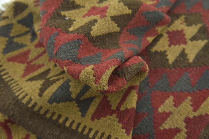 5' 4 x 8' 4 Hand Woven Kilim Maymana Wool Rug