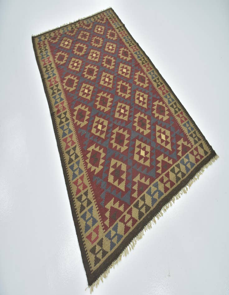 Detail image of 5' 4 x 8' 3  Hand Woven Kilim Maymana Wool Rug