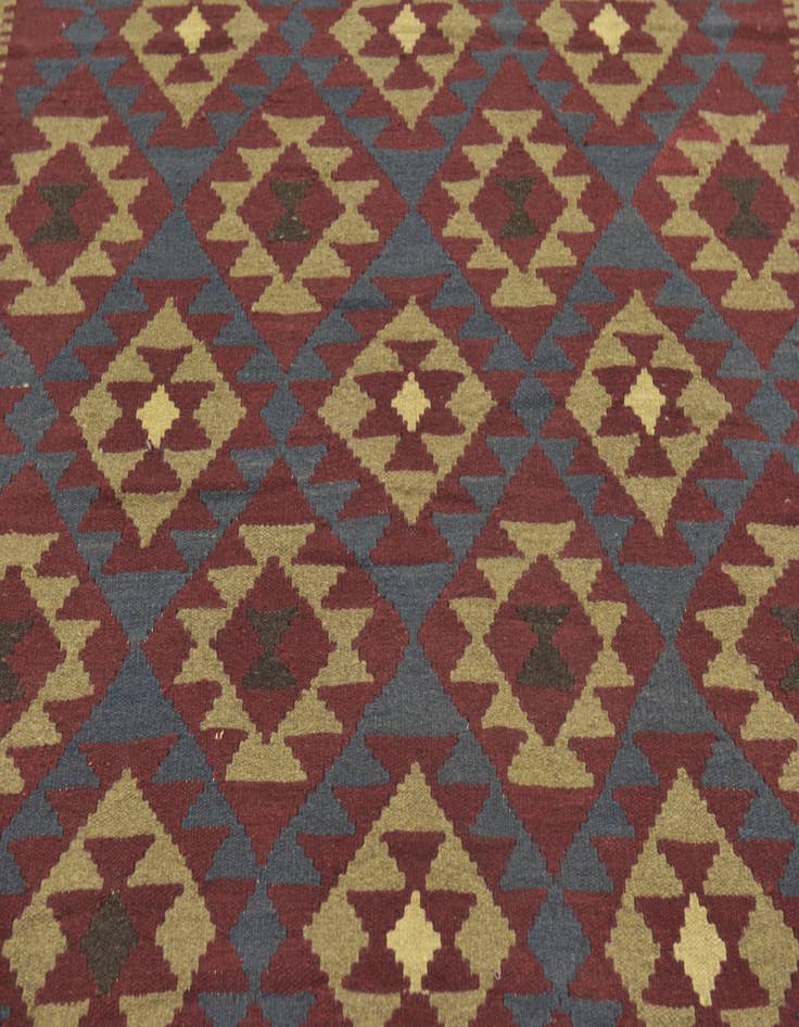Detail image of 5' 4 x 8' 3  Hand Woven Kilim Maymana Wool Rug