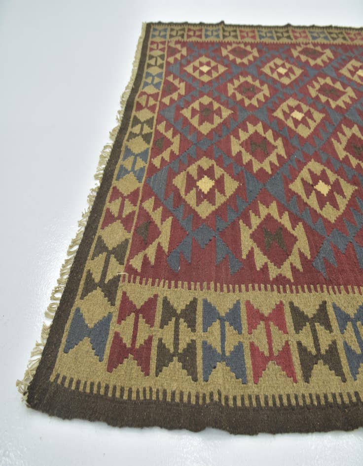 Detail image of 5' 4 x 8' 3  Hand Woven Kilim Maymana Wool Rug