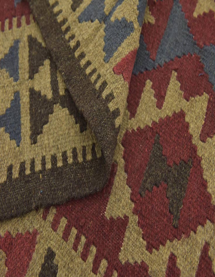 Detail image of 5' 4 x 8' 3  Hand Woven Kilim Maymana Wool Rug