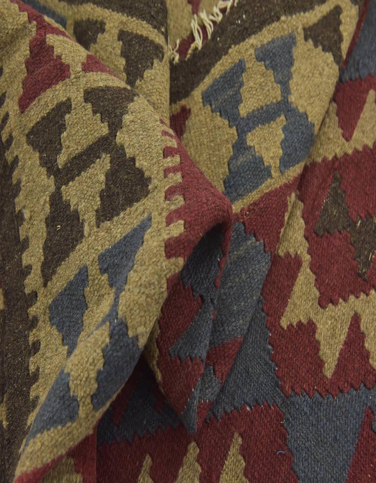 Detail image of 5' 4 x 8' 3  Hand Woven Kilim Maymana Wool Rug