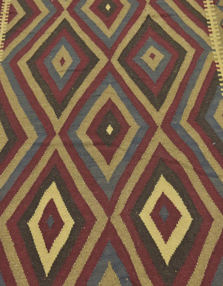 Detail image of 5' 4 x 8' 4  Hand Woven Kilim Maymana Wool Rug
