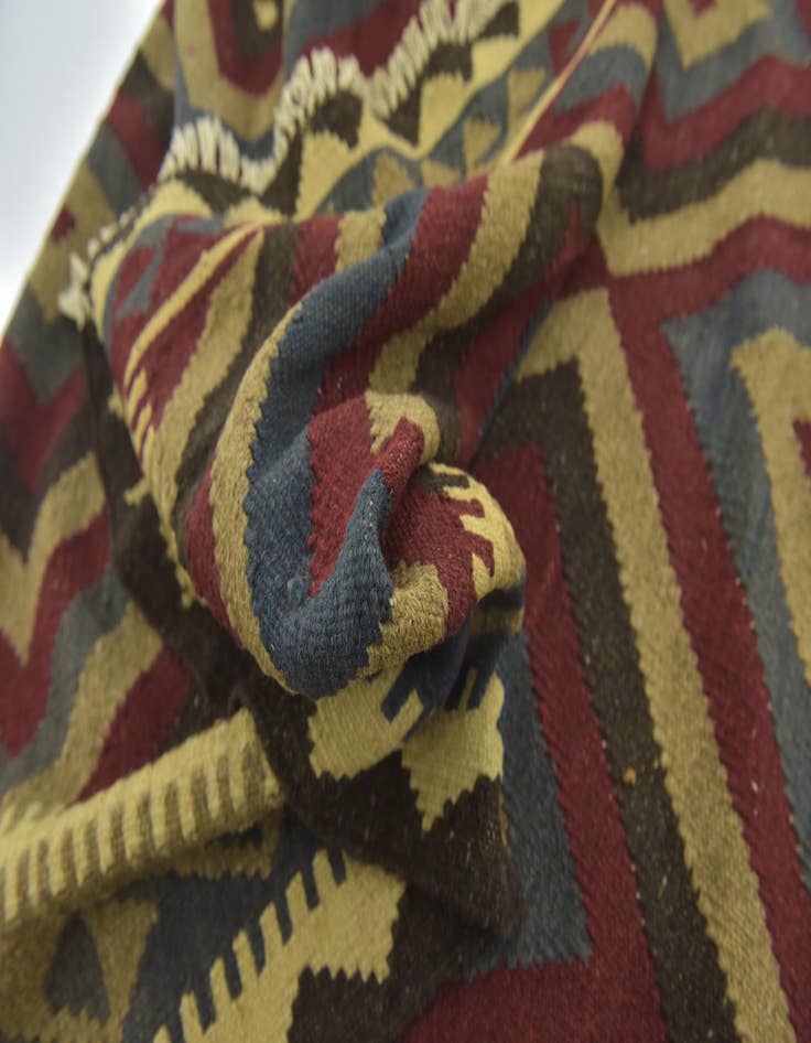 Detail image of 5' 4 x 8' 4  Hand Woven Kilim Maymana Wool Rug