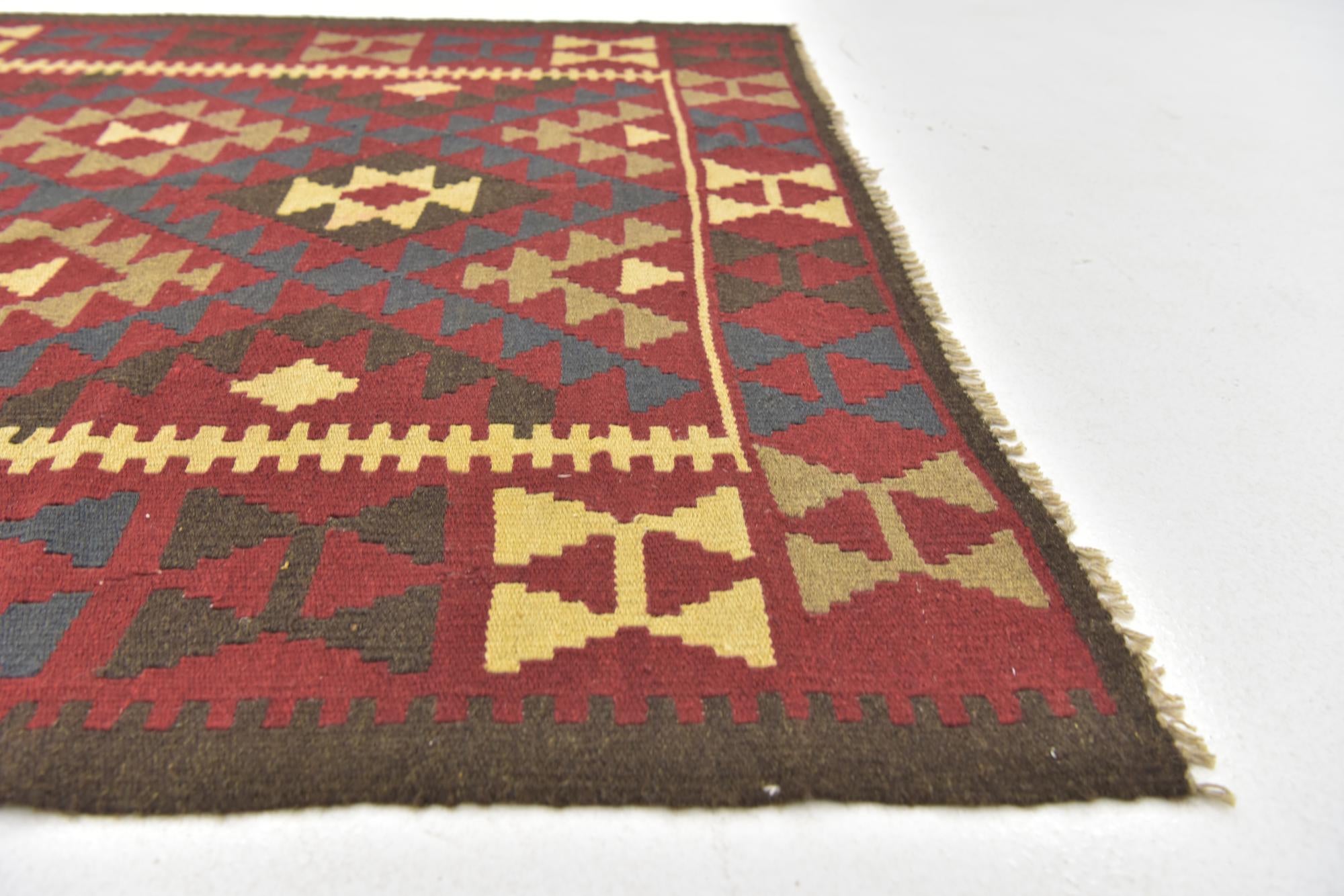 150cm x 250cm Tejido a mano Kilim Maymana Alfombra Lana