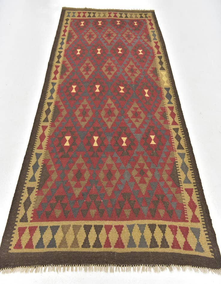 Detail image of 5' 2 x 8' 2 Hand Woven Kilim Maymana Wool Rug