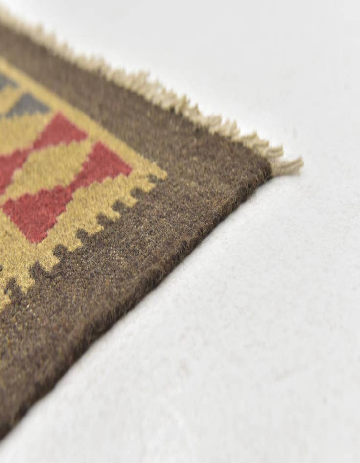 Detail image of 5' 2 x 8' 2 Hand Woven Kilim Maymana Wool Rug
