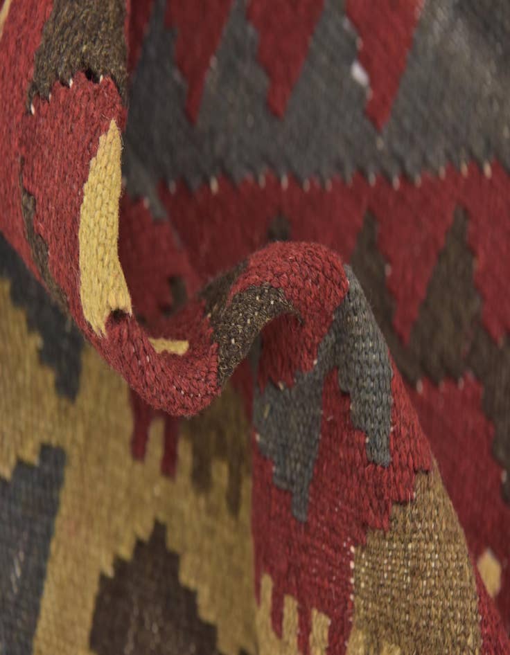 Detail image of 5' 2 x 8' 2 Hand Woven Kilim Maymana Wool Rug