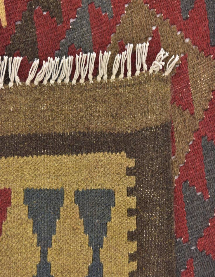 Detail image of 5' 2 x 8' 2 Hand Woven Kilim Maymana Wool Rug