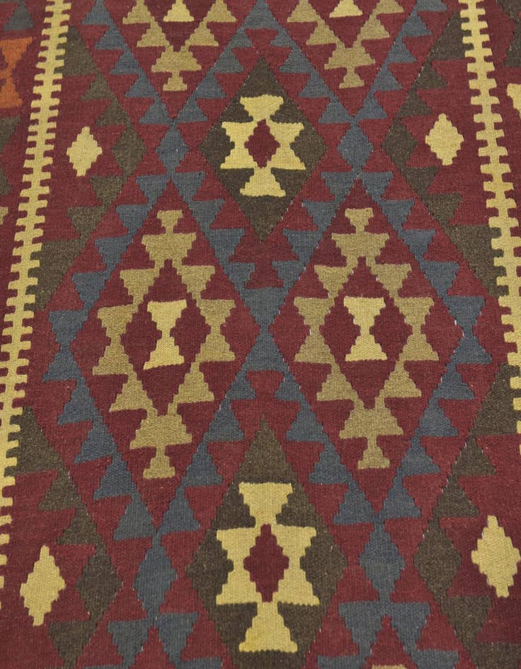 Detail image of 5' 2 x 8' 4  Hand Woven Kilim Maymana Wool Rug