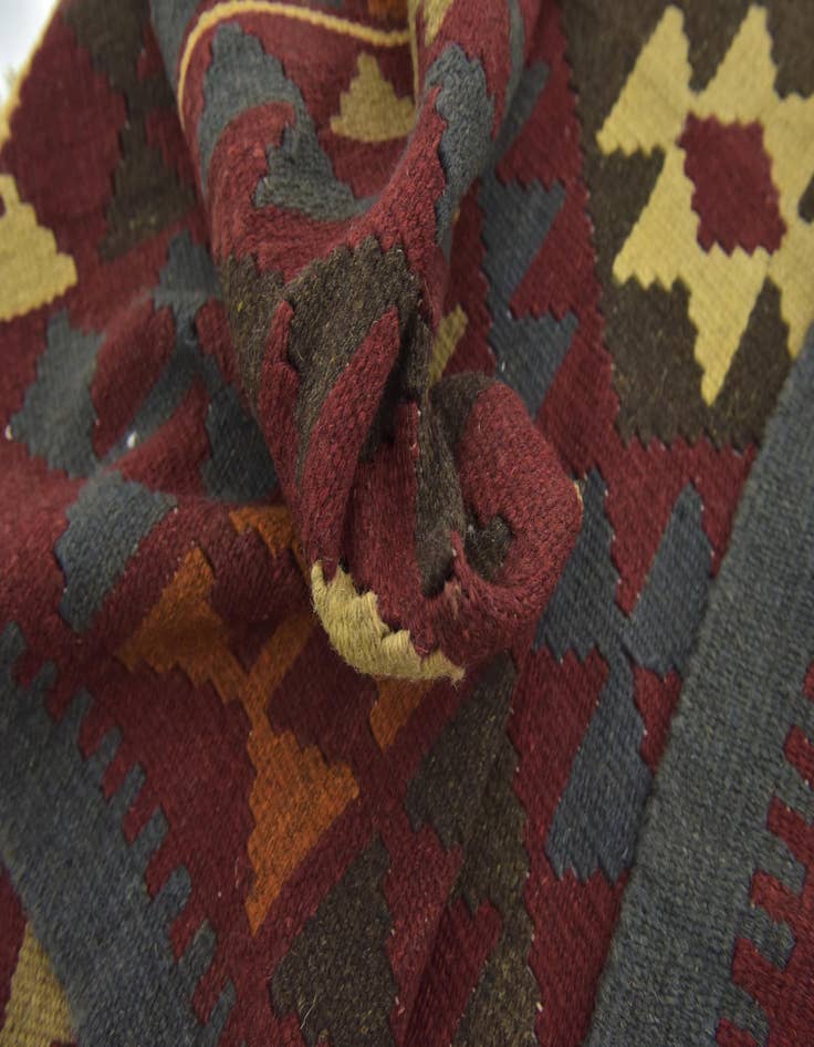 Detail image of 5' 2 x 8' 4  Hand Woven Kilim Maymana Wool Rug