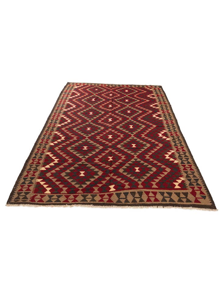 Detail image of 7' x 10' Hand Woven Kilim Maymana Wool Rug