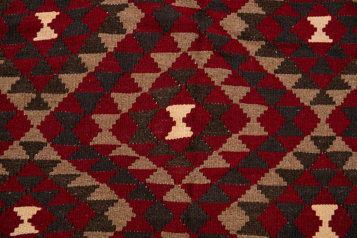 Detail image of 7' x 10' Hand Woven Kilim Maymana Wool Rug