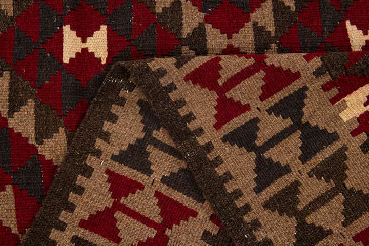 7' x 10' Hand Woven Kilim Maymana Wool Rug