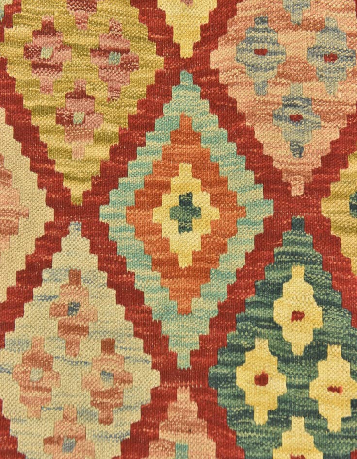 Detail image of 2' 8 x 4' 4  Hand Woven Kilim Maymana Wool Rug