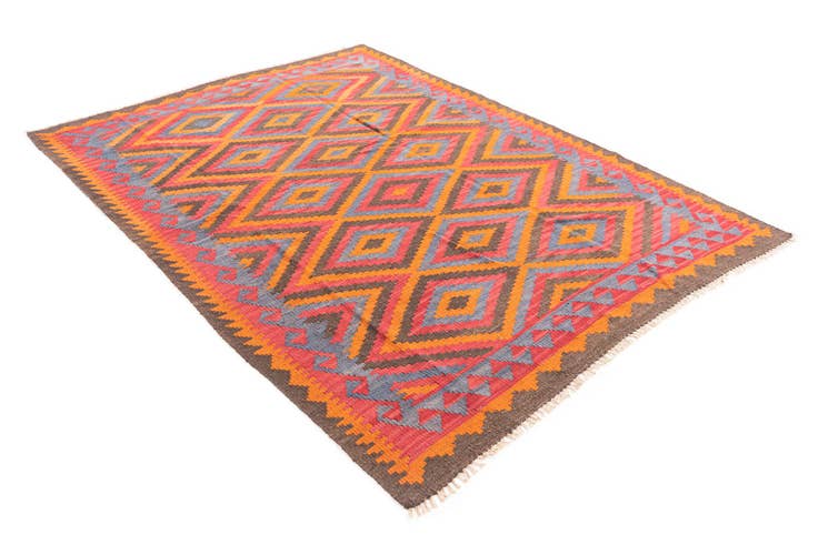 Detail image of 5' 7 x 7' 10 Hand Woven Kilim Maymana Wool Rug
