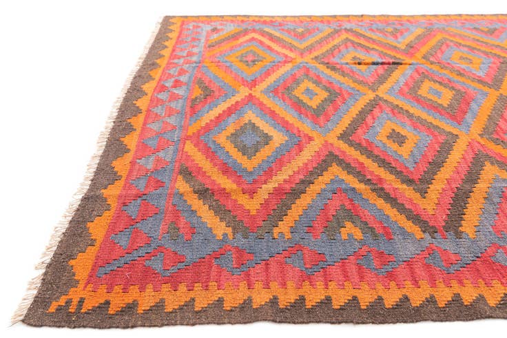 Detail image of 5' 7 x 7' 10 Hand Woven Kilim Maymana Wool Rug