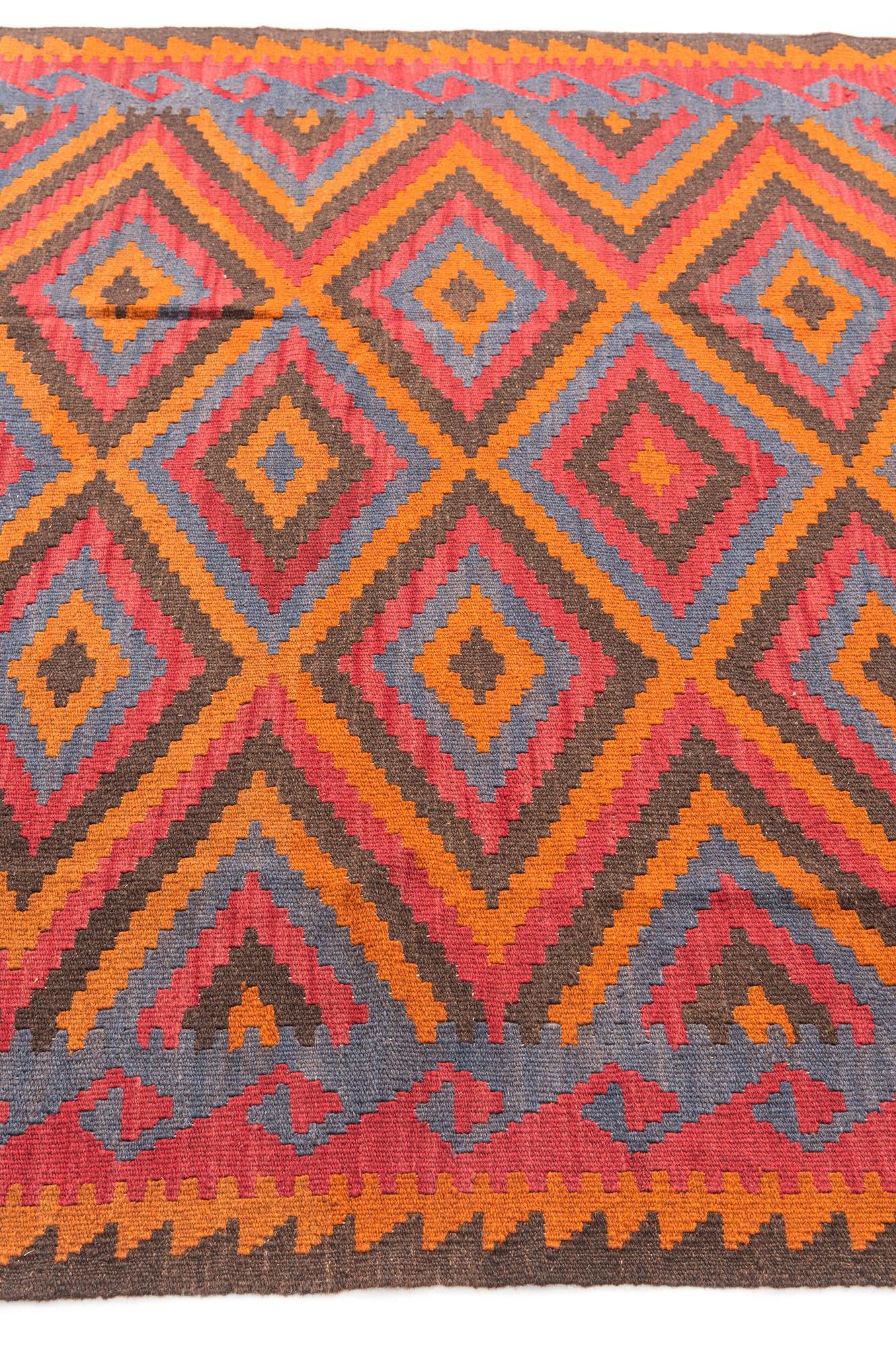 170cm x 240cm Hand Woven Kilim Maymana Wool Rug