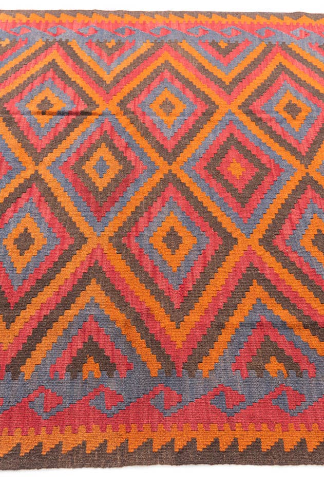 Detail image of 5' 7 x 7' 10 Hand Woven Kilim Maymana Wool Rug