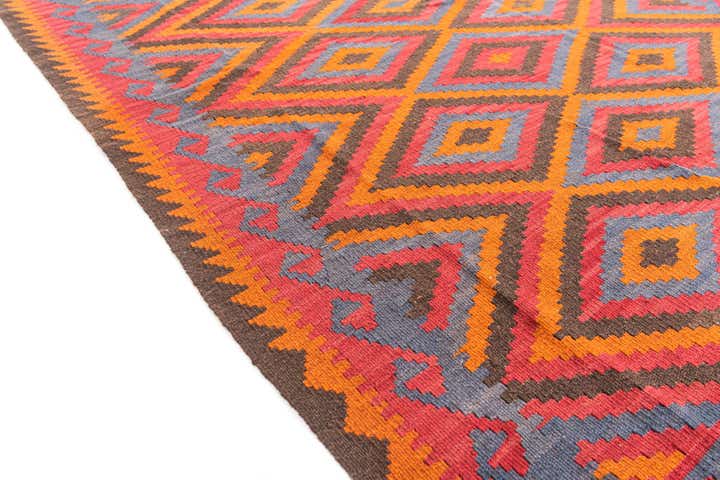 5' 7 x 7' 10 Hand Woven Kilim Maymana Wool Rug