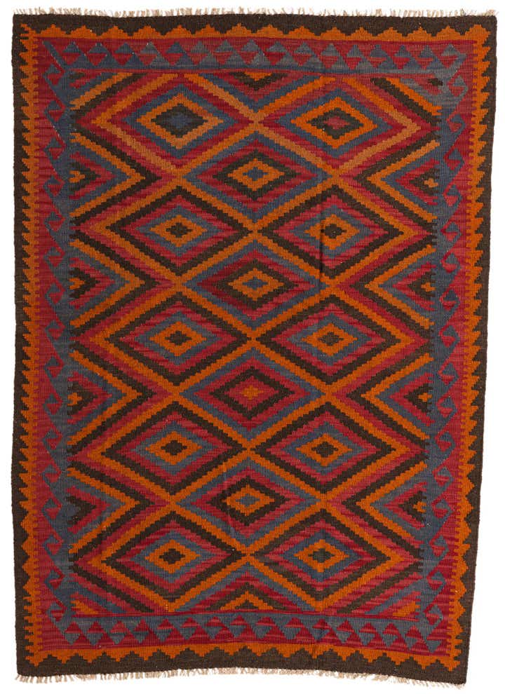 5' 7 x 7' 10 Hand Woven Kilim Maymana Wool Rug
