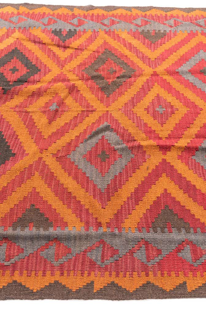 5' 4 x 7' 10 Hand Woven Kilim Maymana Wool Rug