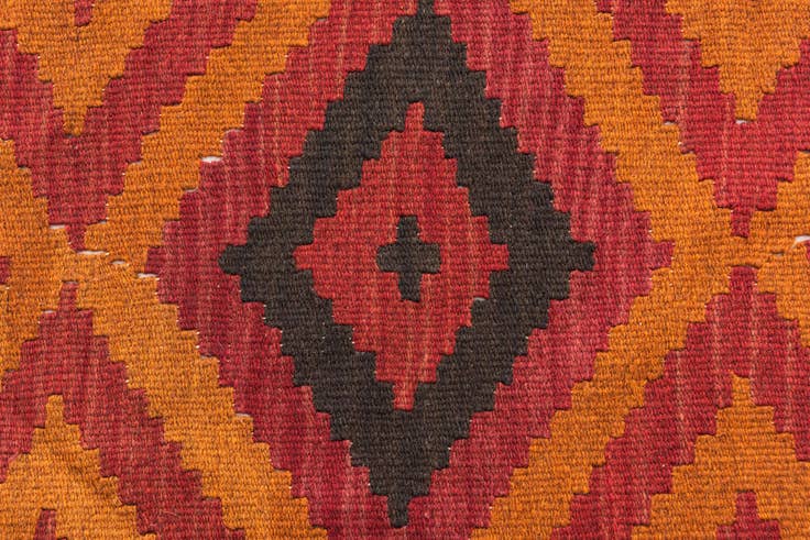 Detail image of 5' 4 x 7' 10 Hand Woven Kilim Maymana Wool Rug