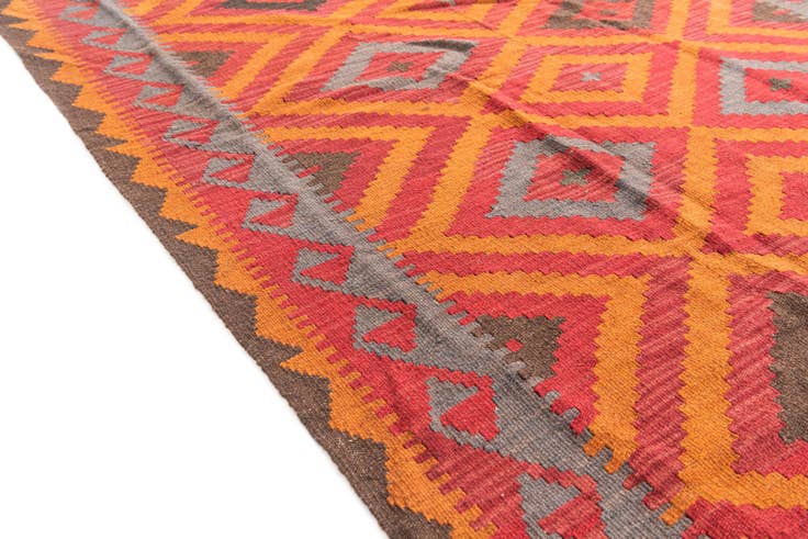 Detail image of 5' 4 x 7' 10 Hand Woven Kilim Maymana Wool Rug
