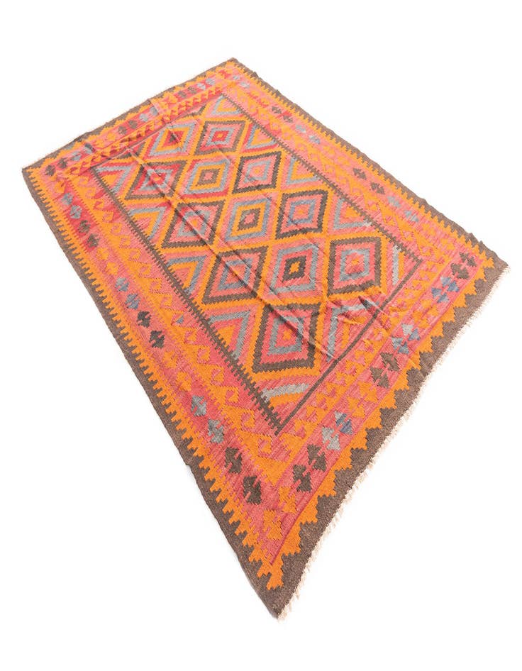 Detail image of 5' 8 x 7' 7  Hand Woven Kilim Maymana Wool Rug