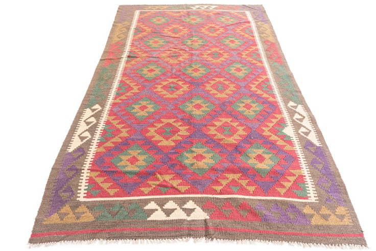 Detail image of 145cm x 255cm Tejido a mano Kilim Maymana Alfombra Lana