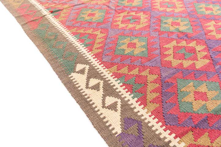 4' 9 x 8' 4 Hand Woven Kilim Maymana Wool Rug