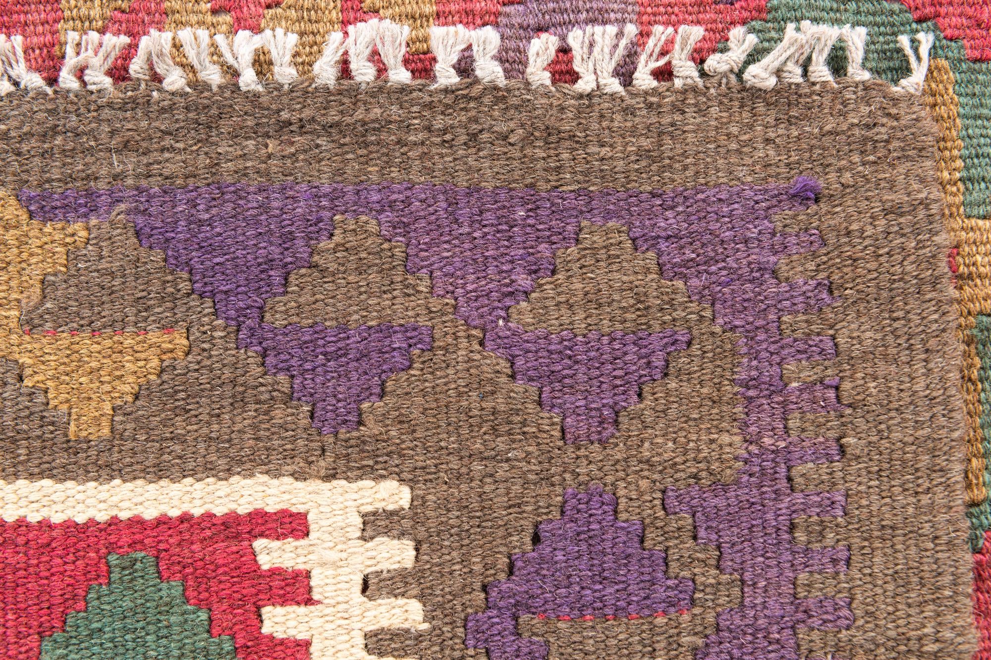 4' 9 x 8' 4 Hand Woven Kilim Maymana Wool Rug