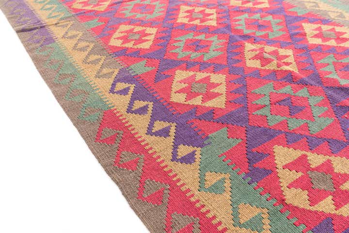4' 9 x 8' 8 Hand Woven Kilim Maymana Wool Rug