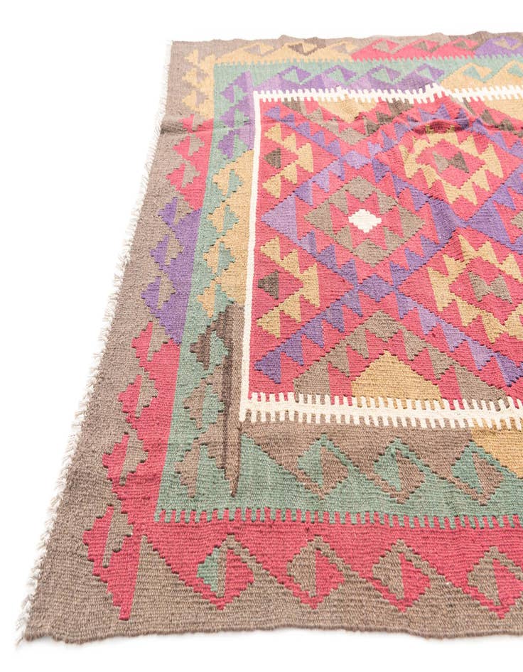 Detail image of 5' 1 x 8'  Hand Woven Kilim Maymana Wool Rug