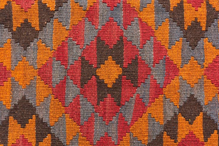 Detail image of 5' 7 x 8' Hand Woven Kilim Maymana Wool Rug