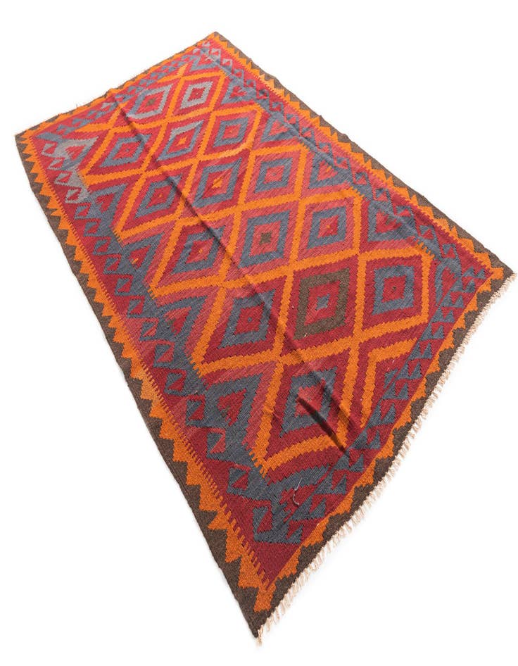 Detail image of 5' 3 x 8'  Hand Woven Kilim Maymana Wool Rug