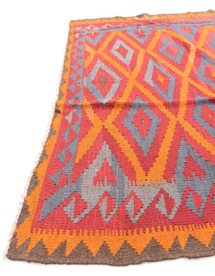 Detail image of 5' 3 x 8'  Hand Woven Kilim Maymana Wool Rug