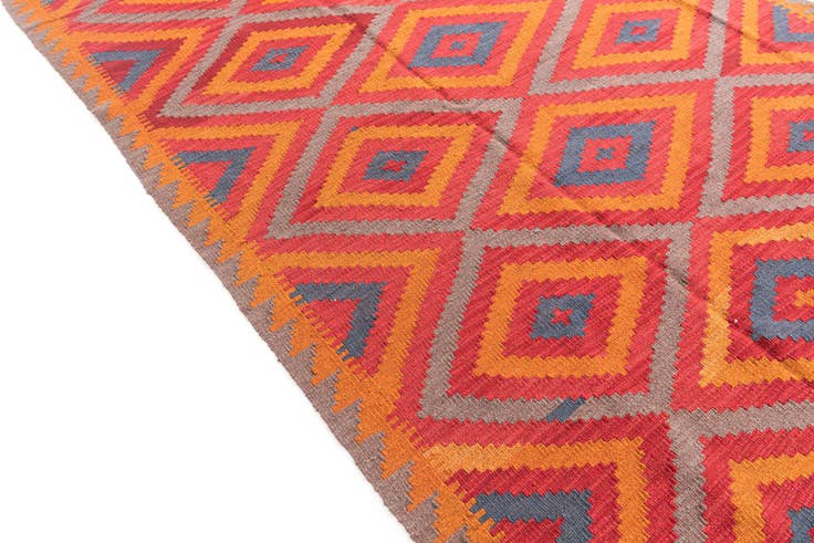 Detail image of 5' 4 x 7' 6 Hand Woven Kilim Maymana Wool Rug