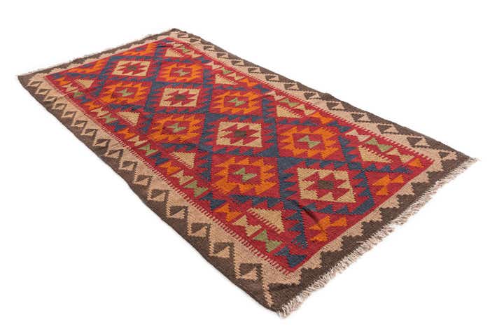 3' 4 x 6' 5 Hand Woven Kilim Maymana Wool Rug