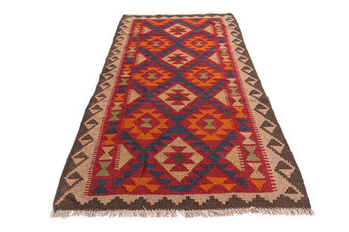 3' 4 x 6' 5 Hand Woven Kilim Maymana Wool Rug
