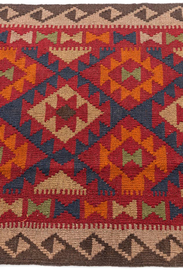 Detail image of 3' 4 x 6' 5 Hand Woven Kilim Maymana Wool Rug