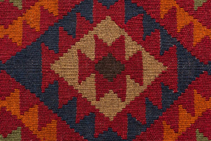 Detail image of 3' 4 x 6' 5 Hand Woven Kilim Maymana Wool Rug