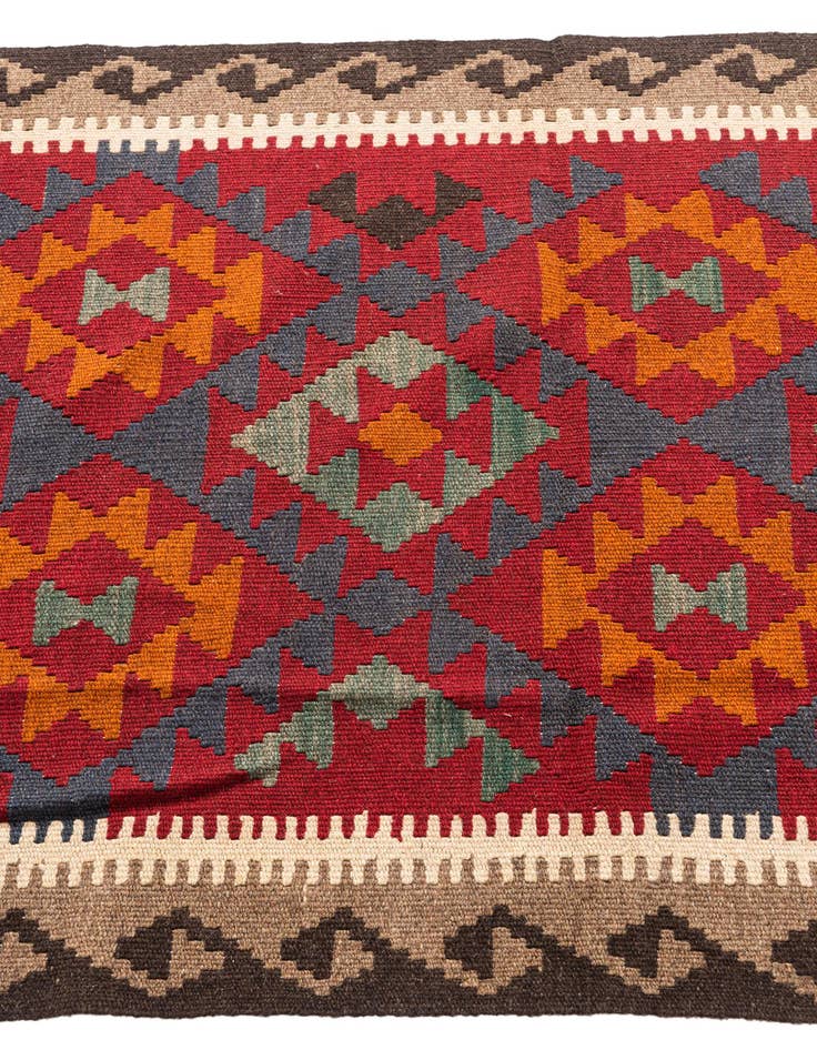 Detail image of 3' 4 x 6' 6  Hand Woven Kilim Maymana Wool Rug
