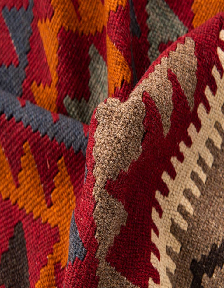 Detail image of 3' 4 x 6' 6  Hand Woven Kilim Maymana Wool Rug