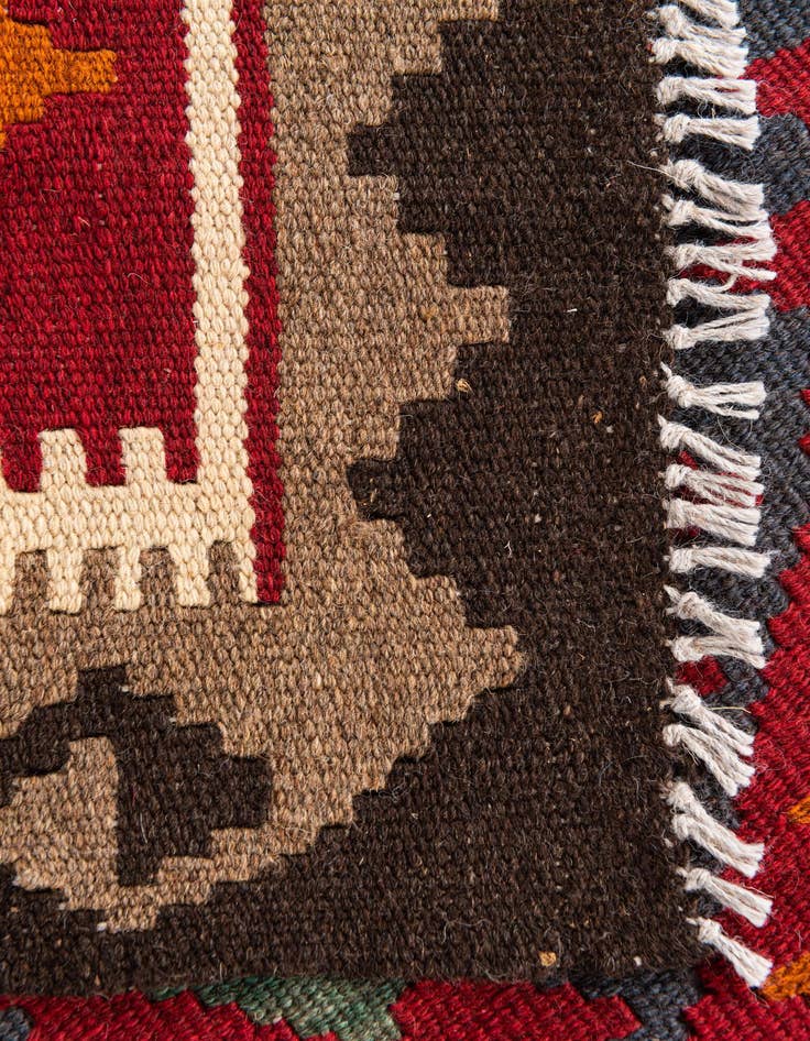 Detail image of 3' 4 x 6' 6  Hand Woven Kilim Maymana Wool Rug