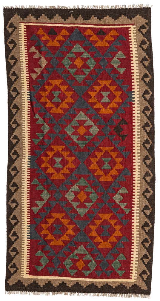 3' 4 x 6' 6 Hand Woven Kilim Maymana Wool Rug