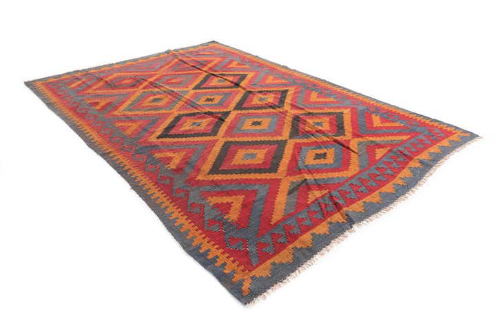 5' 5 x 7' 9 Hand Woven Kilim Maymana Wool Rug
